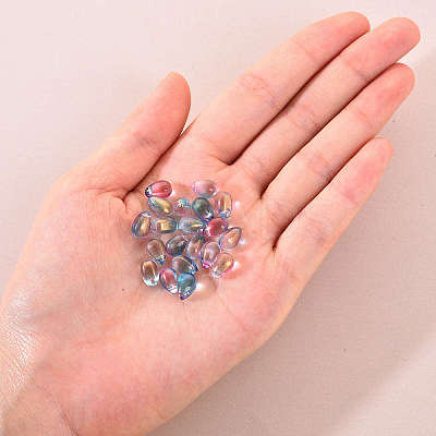 Transparent Spray Painted Glass Charms GLAA-YW0001-12-1
