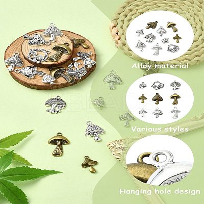 60Pcs 15 Styles Tibetan Style Alloy Pendants TIBEP-YW0001-81-1