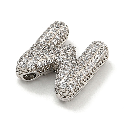 Platinum Plated Brass Micro Pave Cubic Zirconia Pendants KK-L073-001P-M-1
