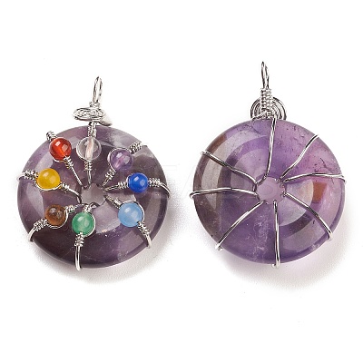 Natural Amethyst Pendants G-A031-01P-07-1