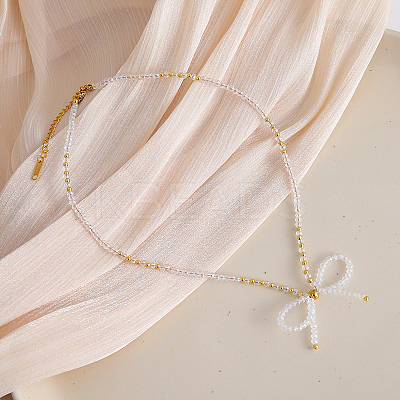 Feaceted Rondelle Glass Beaded Necklaces LK3957-5-1