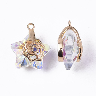 Electroplate Glass Pendants X-EGLA-N005-003A-1