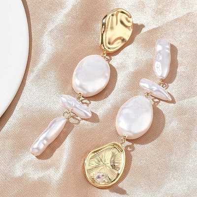 Zinc Alloy Dangle Stud Earrings EJEW-L314-01B-1