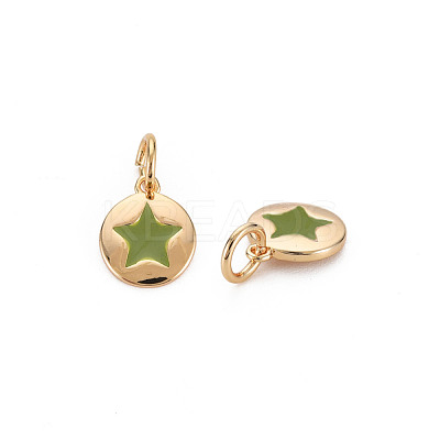 Brass Enamel Charms KK-S356-671G-NF-1