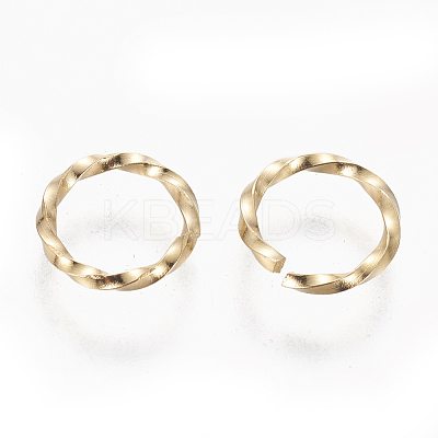 304 Stainless Steel Twisted Open Jump Rings STAS-L233-008C-G-1