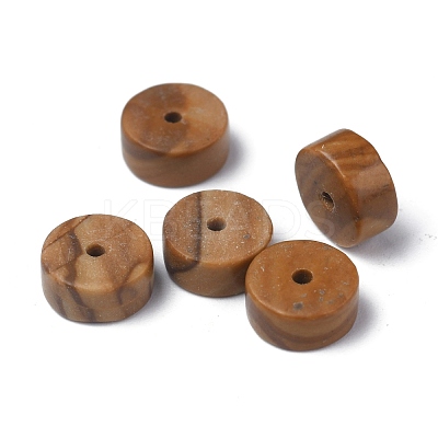 Natural Yellow Wood Lace Stone Wooden Jasper Beads Strands G-Z006-C08-1