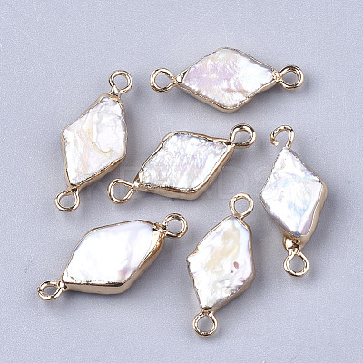 Natural Baroque Pearl Keshi Pearl Links connectors PEAR-T003-07-1