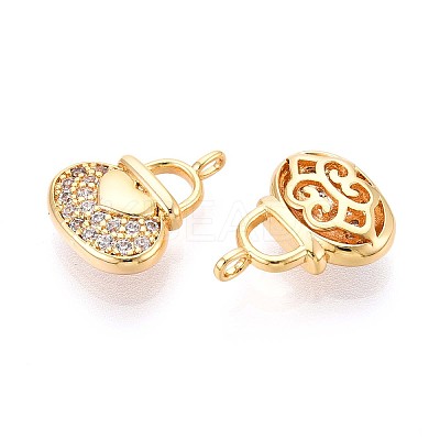 Brass Micro Pave Cubic Zirconia Charms KK-N263-83G-1