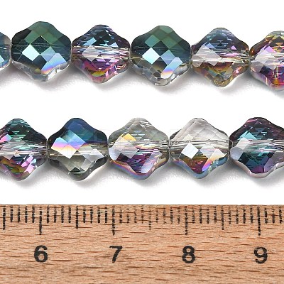 Electroplate Transparent Glass Beads Strands GL-CBA7A17-02A-13-1