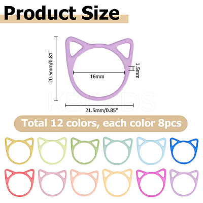 96Pcs 12 Colors Baking Paint Iron Stitch Markers IFIN-HS0001-05-1