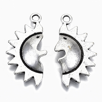 Tibetan Style Alloy Pendants TIBEP-N009-032AS-RS-1