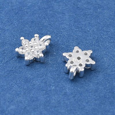 925 Sterling Silver Micro Pave Clear Cubic Zirconia Star Charms STER-D302-04A-S-1