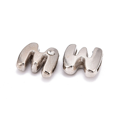Letter Slider Beads for Watch Band Bracelet Making X-ALRI-O012-M-NR-1