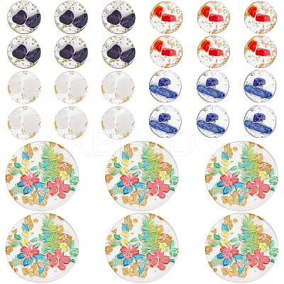 30Pcs 5 Style Transparent Epoxy Resin Pendants KY-PH0001-16-1