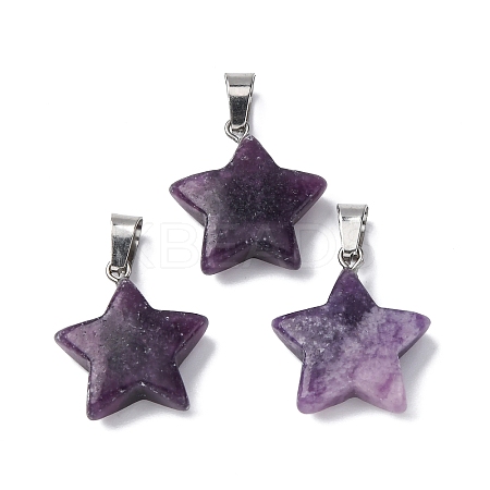Natural Lepidolite Pendants G-B127-12P-07-A-1