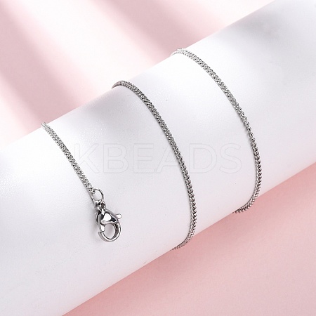 1.5MM 304 Stainless Steel Curb Chain Necklaces NJEW-T016-28P-1