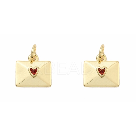 Brass Enamel Charms KK-P338-31G-01-1