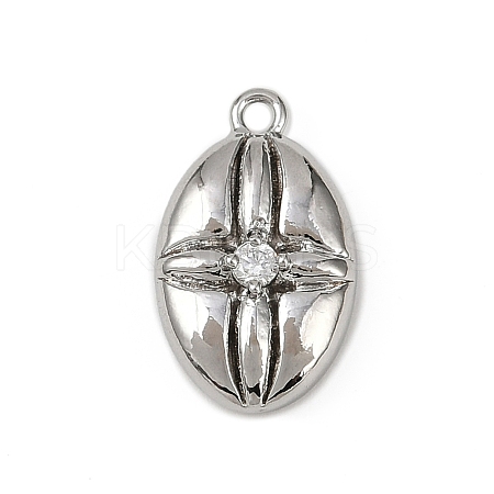 Brass Pave Clear Cubic Zirconia Pendants KK-L238-27P-1