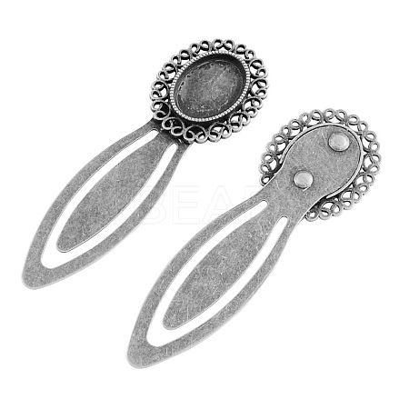 Tibetan Style Bookmark Cabochon Settings TIBE-S160-AS-NR-1