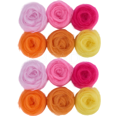 18Pcs 6 Colors DIY Wool Roving DIY-SP0005-80C-1