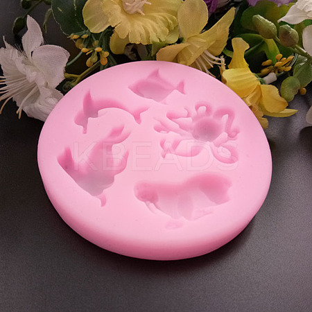 Marine Animals Shape DIY Food Grade Silicone Molds LS-AJEW-P046-19-1
