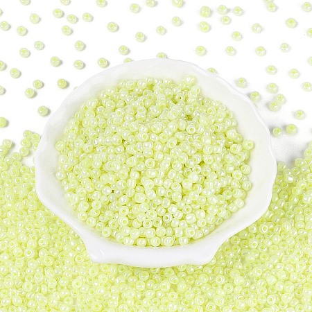 DIY Craft Beads 6/0 Ceylon Round Glass Seed Beads X-SEED-A011-4mm-152-1