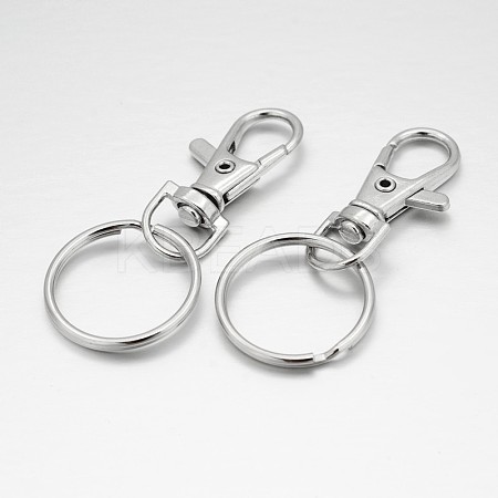 Alloy Swivel Clasps with Iron Key Rings LS-X-PALLOY-O058-02-1