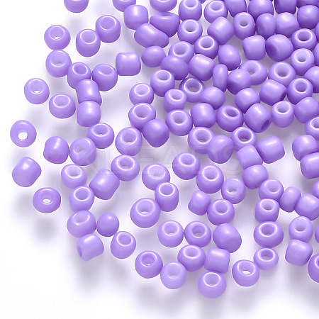 6/0 Baking Paint Glass Round Seed Beads SEED-S036-01C-08-1