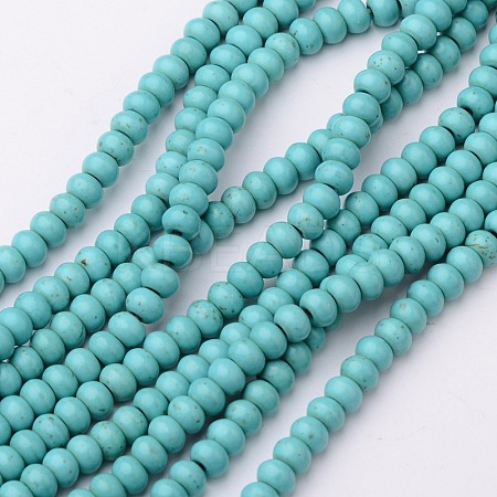1 Strand Synthetic Turquoise Rondelle Beads Strands X-TURQ-G109-6x4mm-06-1