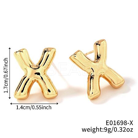 Brass Stud Earrings LS-UV9543-24-1