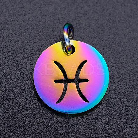 Rainbow Color Ion Plating(IP) 201 Stainless Steel Charms STAS-Q201-JN166-12-1