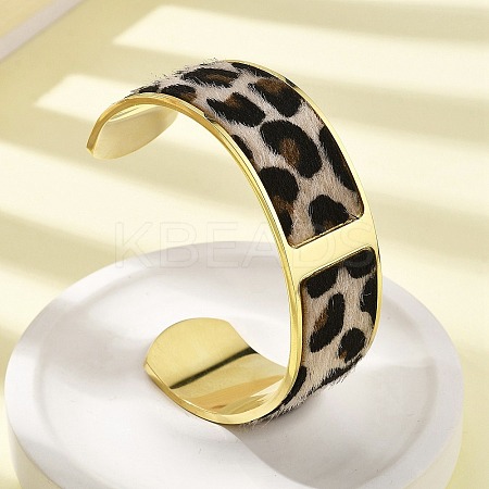 304 Stainless Steel Open Cuff Bangles for Women BJEW-K237-14G-1
