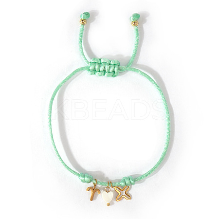 304 Stainless Steel & Brass & Natural Shell Charm Bracelets HP8667-2-1