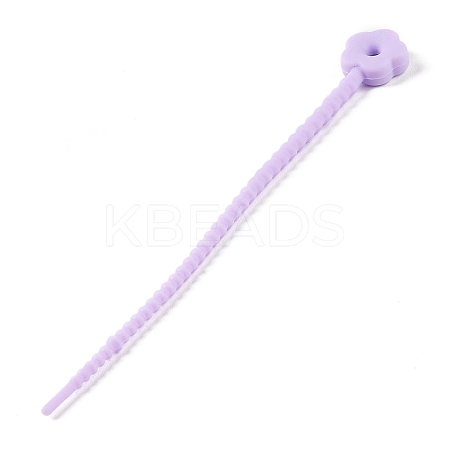 Flower Shape Silicone Cable Zip Ties AJEW-C034-01H-1