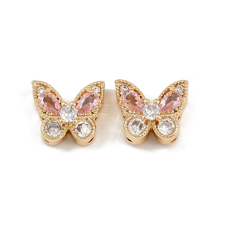 Brass Micro Pave Cubic Zirconia Multi-Strand Butterfly Links KK-K407-29G-03-1