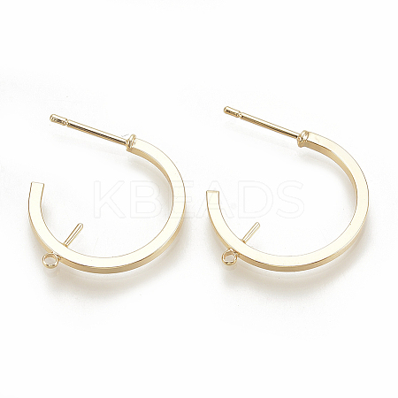 Brass Stud Earring Findings X-KK-S345-184B-G-1