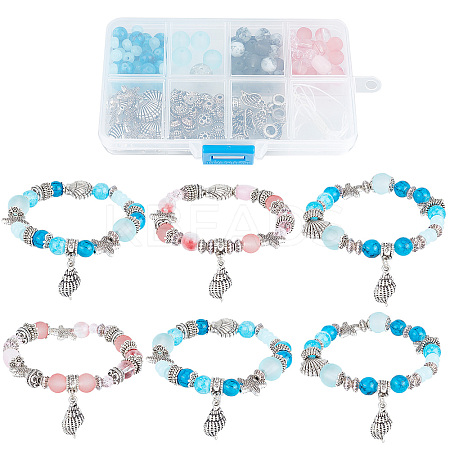 DIY Ocean Theme Stretch Bracelet Making Kit DIY-SC0021-55-1
