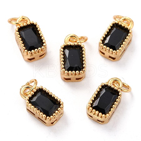 Real 18K Gold Plated Brass Inlaid Cubic Zirconia Charms LS-ZIRC-L100-075G-07-1
