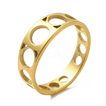 Ion Plating(IP) 201 Stainless Steel Finger Rings RJEW-G278-04G-1