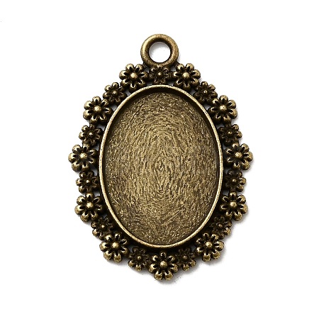 Vintage Tibetan Style Alloy Flower Pendant Cabochon Bezel Settings LS-TIBEP-M018-42AB-NF-1
