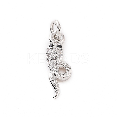 Brass Micro Pave Cubic Zirconia Pendants KK-C012-45P-1