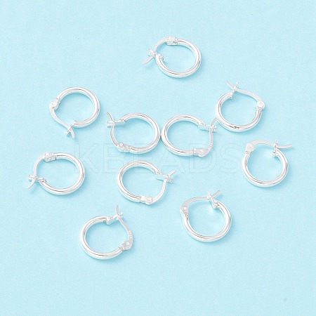 925 Sterling Silver Hoop Earrings STER-P047-13A-S-1