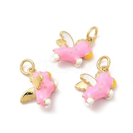 Rack Plating Brass Enamel Pendants KK-A177-20G-01-1