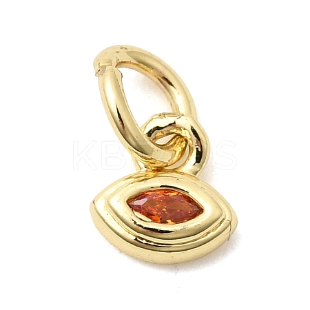 Brass Cubic Zirconia Charms KK-G554-02F-04-1