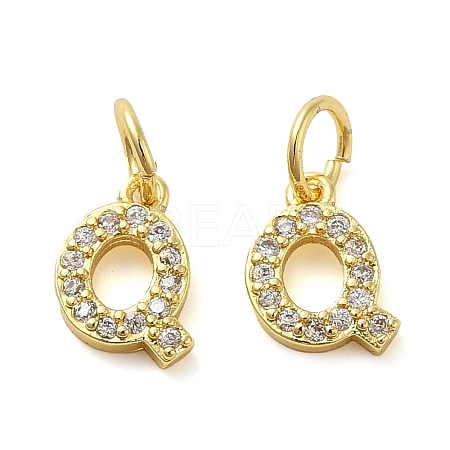 Brass Micro Pave Cubic Zirconia Pendants KK-M273-02G-Q-1