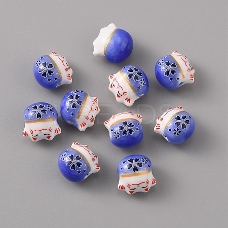 Handmade Porcelain Beads PORC-WH0016-02C-1