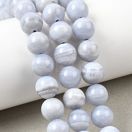 Natural Blue Lace Agate Beads Strands G-G344-A06-8mm-1
