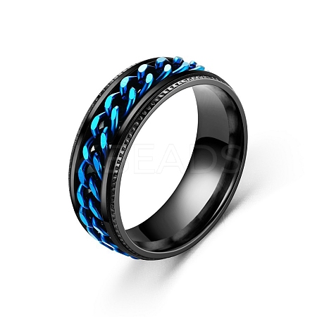 201 Stainless Steel Rotating Finger Ring PW-WG30340-04-1