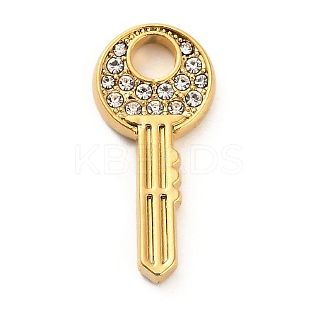 304 Stainless Steel Rhinestone Pendants STAS-P385-03C-G-1