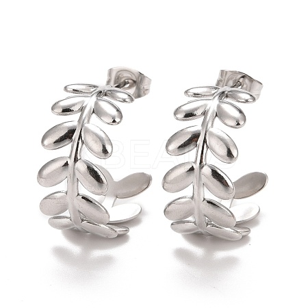 Non-Tarnish 304 Stainless Steel Stud Earrings for Women STAS-A057-13P-1